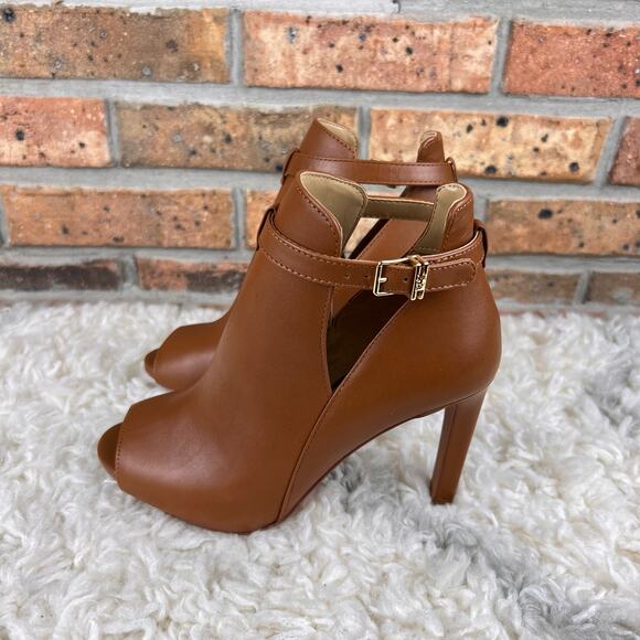 MICHAEL MICHAEL KORS Lawson Leather Open-Toe Ankle Bootie Women’s Size 6.5 NEW - Picture 1 of 6